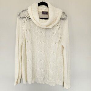 Wooden Ships NWT Turtleneck Sweater Cable Knit Mohair Wool Blend Size M/L Tunic